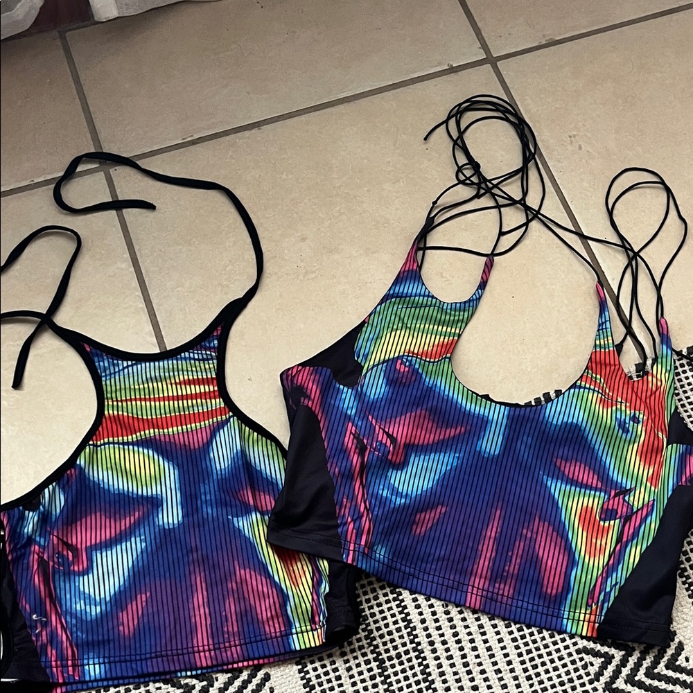 Colorful Strappy Crop Tops